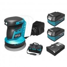 Dedra Set Masina orbitala de slefuit cu 2 acumulatori Li-Ion 18V 4.0Ah incarcator rapid 125W si geanta